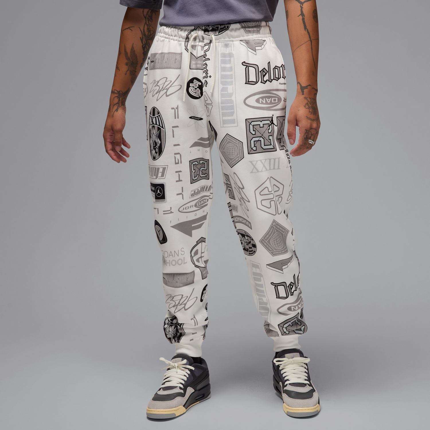 Спортни панталони Jordan Jordan Essentials Fleece Printed Pants Бяло | HM7257-133, 0
