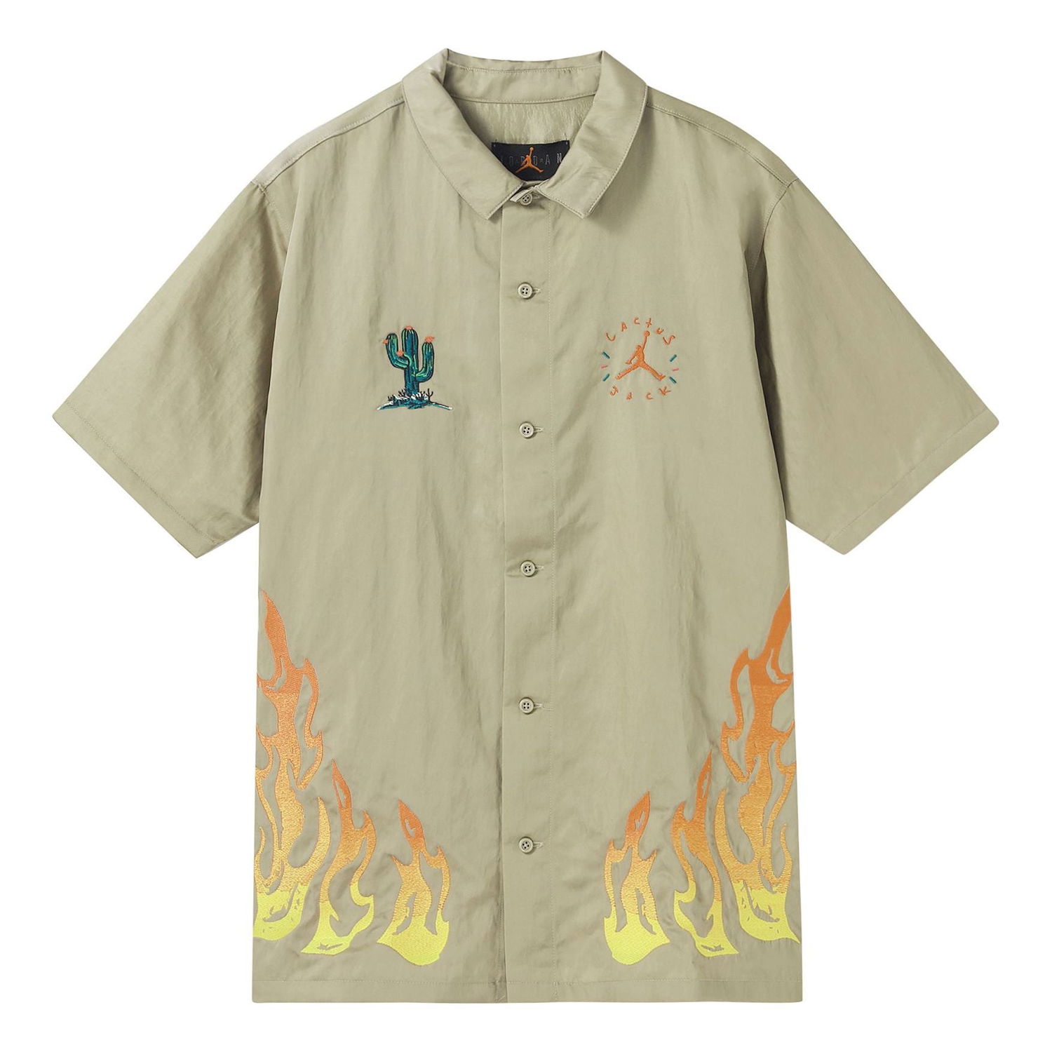 Риза Jordan Cactus Jack Button-Down Shirt Зелено | CW3131-247, 0