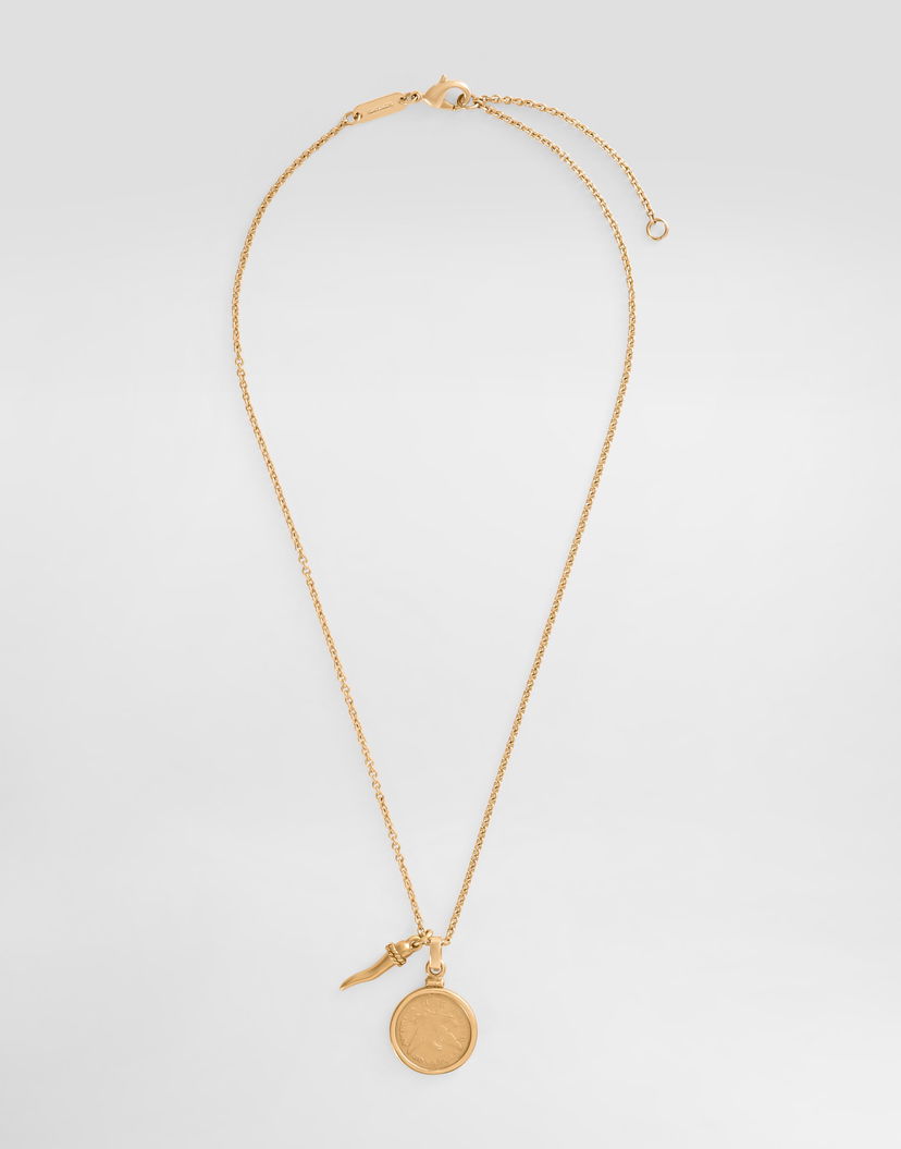 Колие Dolce & Gabbana Dolce & Gabbana Medal and Horn Pendant Necklace Металик | WNR8S2W1111ZOO00
