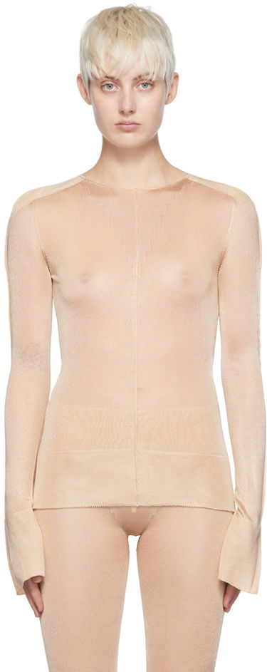 Пуловер Jean Paul Gaultier Jean Paul Gaultier Viscose Fitted Sweater Бежово | 22/05-F-TO015, 0