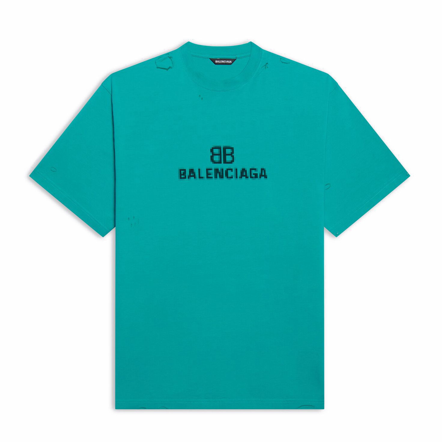 Тениска Balenciaga BB Pixel Boxy T-Shirt Тюркоазено | 651795TKVF53660, 0