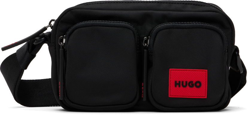 Чанта през рамо BOSS Logo Patch Two-Pocket Crossbody Bag Черно | 50547771