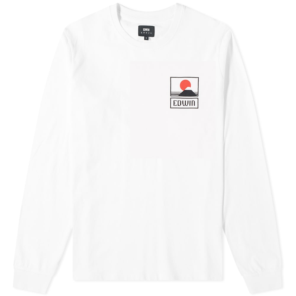 Тениска EDWIN Long Sleeve Sunset On Mt. Fuji Tee Бяло | I025875-0267, 0