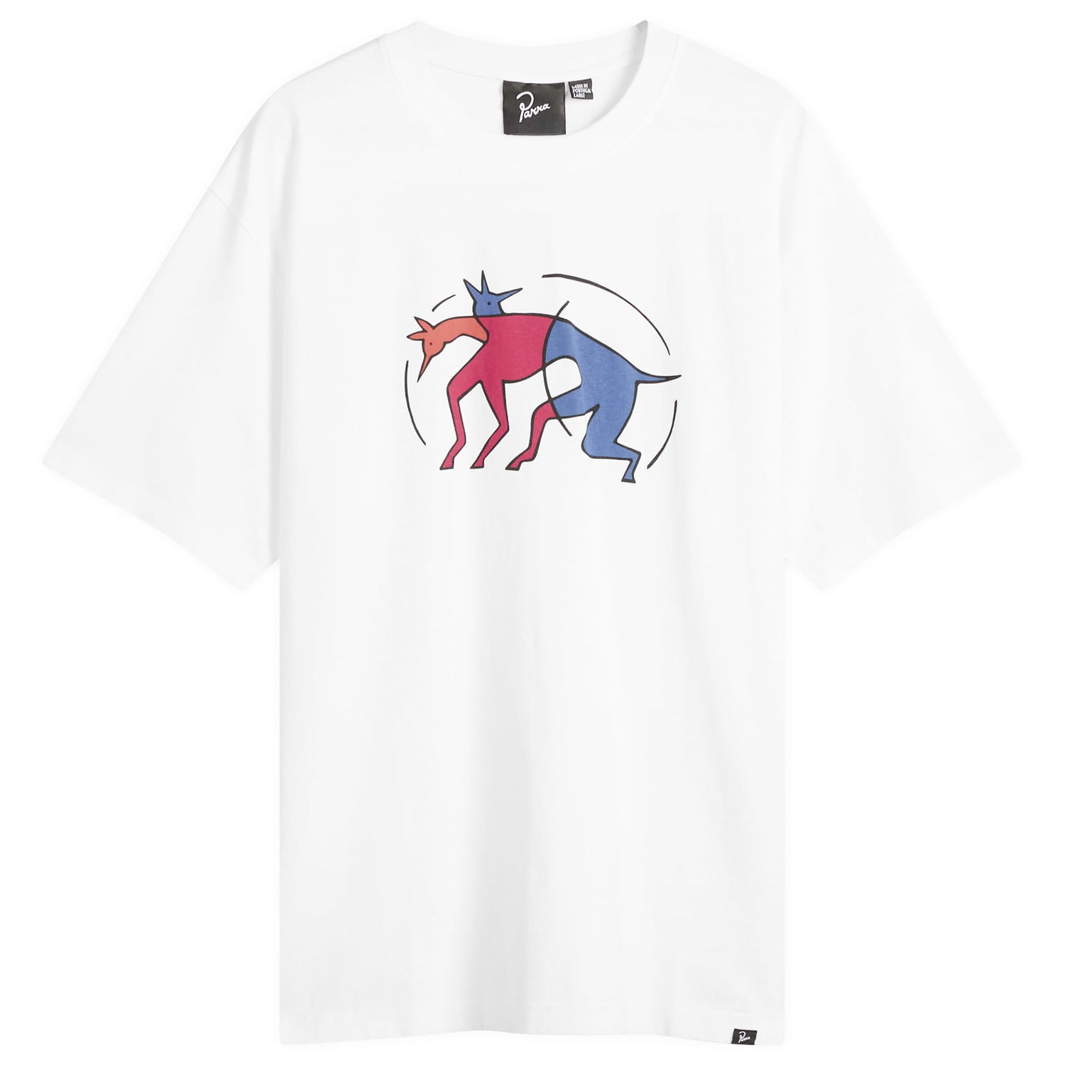 Тениска By Parra Parra The Zoomies T-Shirt Бяло | 54120-WHT, 0