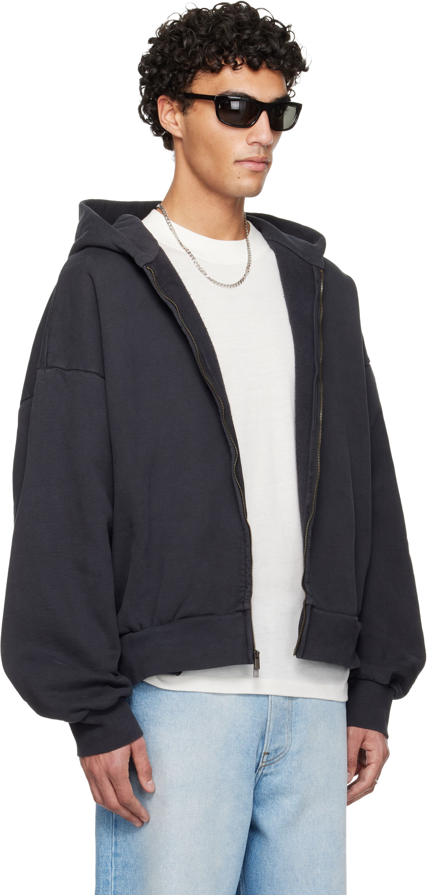 Суитчър Fear of God ESSENTIALS Holiday Embroidered Classic Full Zip Hoodie Черно | 192HO254782F, 1