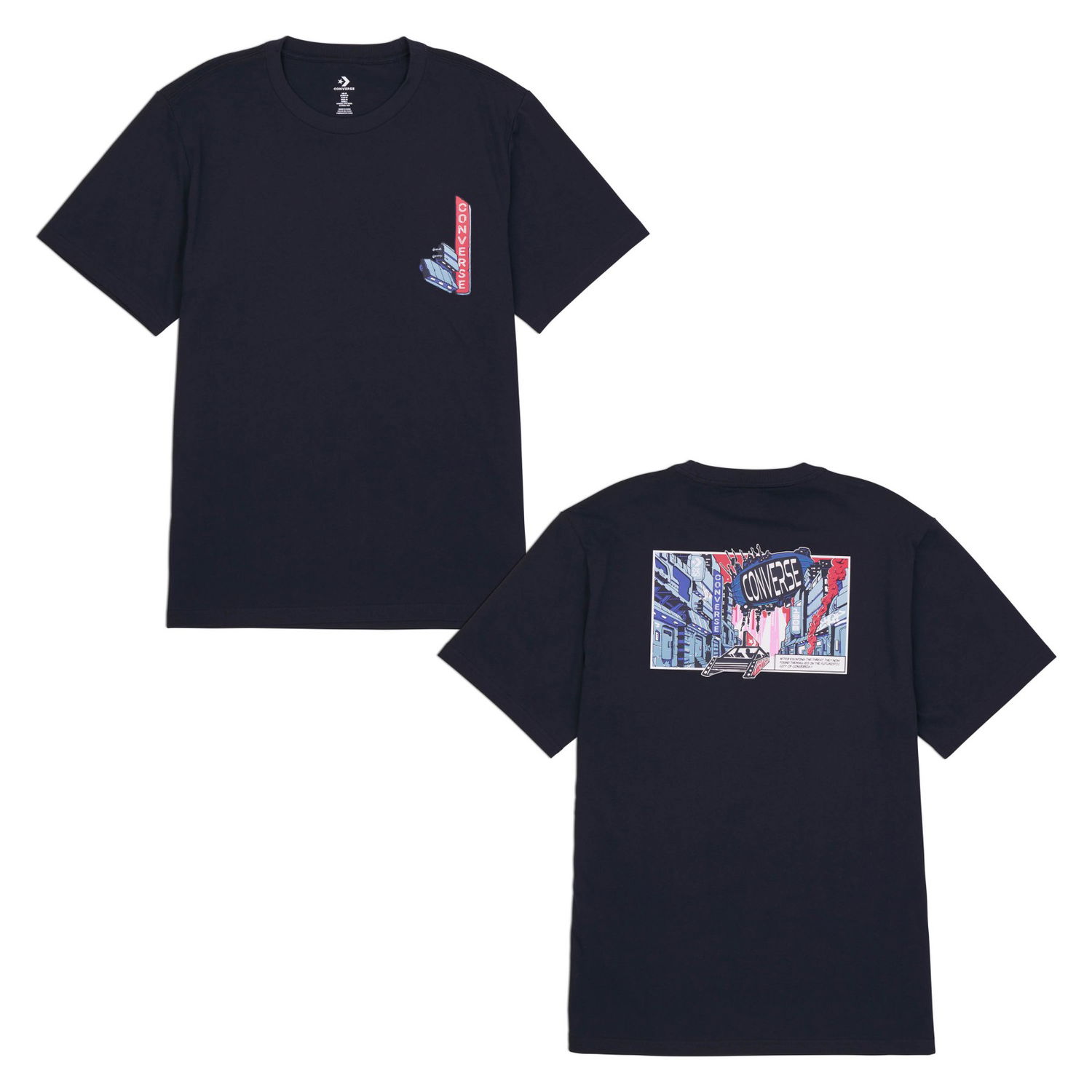 Тениска Converse Converse Comic Graphic T-Shirt Тъмно синьо | 10026685-A01, 0