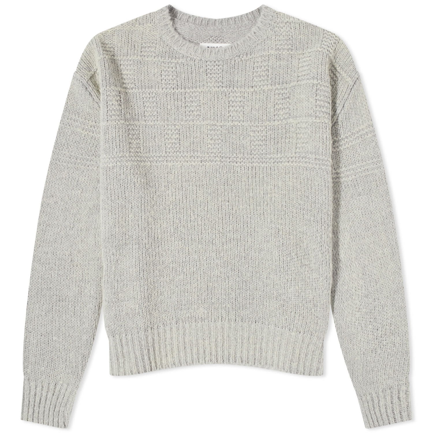 Пуловер Maison Margiela MM6 Mohair Fisherman Crew Knit Grey Melange Сиво | S52HL0011-S18293-858M, 0