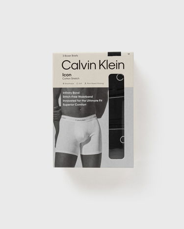 Боксерки CALVIN KLEIN Boxer Brief Icon Cotton Stretch 3-Pack Черно | LV00NB4394TM6, 2