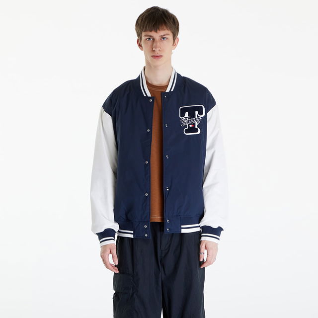 Colorblock Varsity Jacket Blue