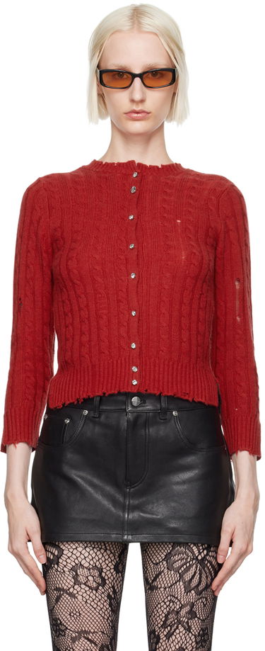 Пуловер Marc Jacobs Marc Jacobs Shrunken Cashmere Cable Cardigan Червено | 2F4RTP018K18, 0
