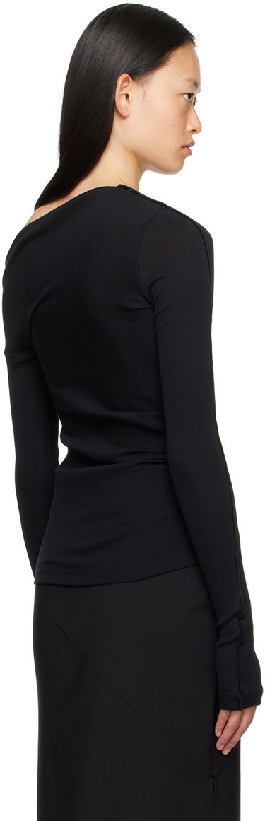 Тениска Helmut Lang Helmut Lang Asymmetric Long Sleeve T-Shirt Черно | N06HW502, 2