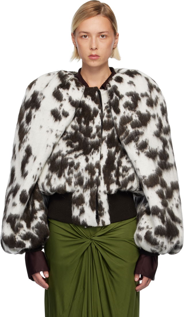 Dries Van Noten Spotted Brushed Bomber Jacket