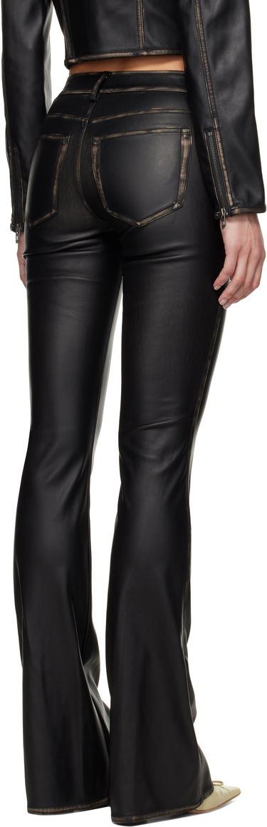 Дънки Diesel Diesel P-Stellar-Q1 Faux-Leather Flare Trousers Черно | A16701 0IKAR, 2