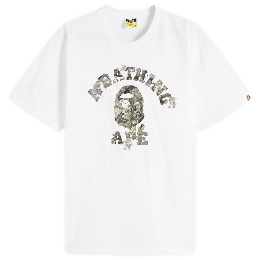 Тениска BAPE Tree Edge Camo College T-Shirt Бяло | 001TEL801030M-WBR