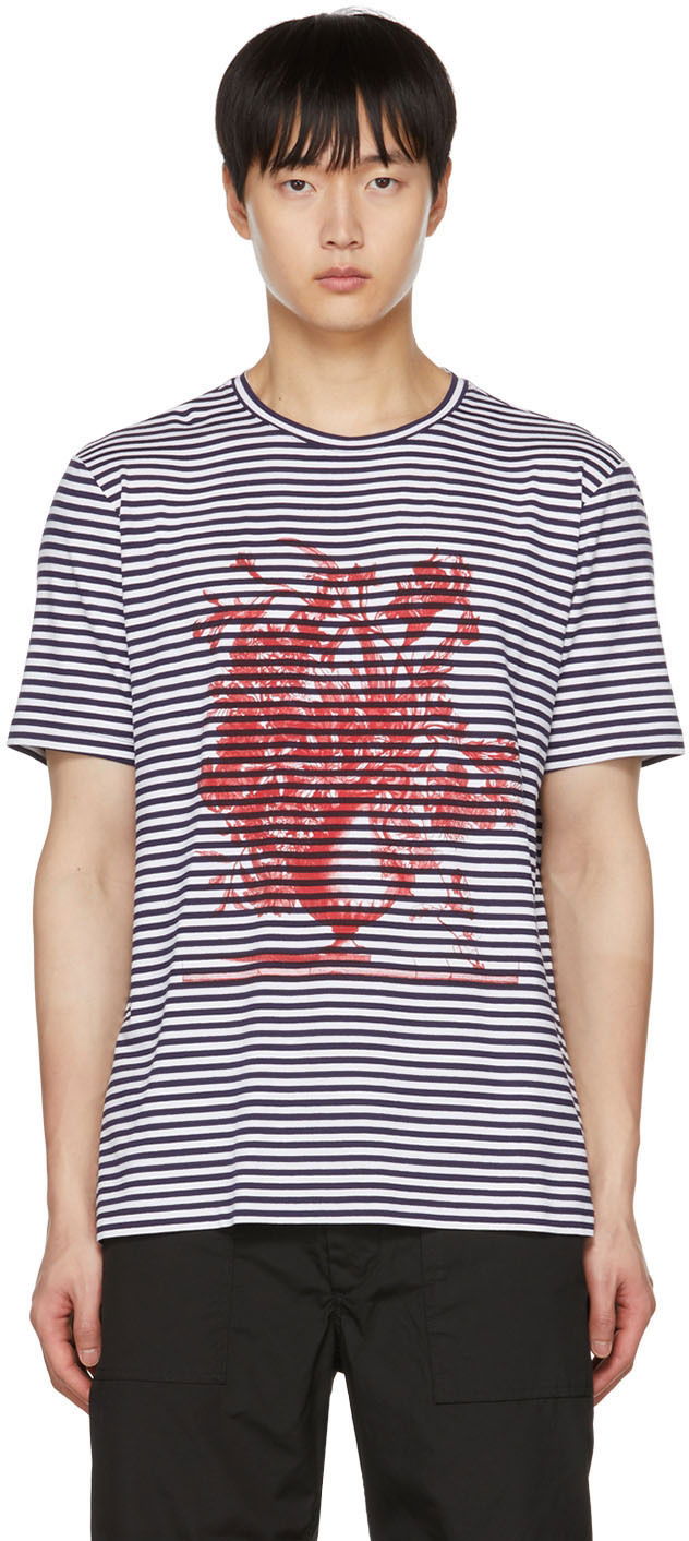 Тениска Erdem Erdem Peter Striped T-Shirt Лилаво | MV22_502MSTT, 0