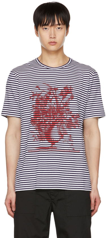 Тениска Erdem Erdem Peter Striped T-Shirt Лилаво | MV22_502MSTT, 0