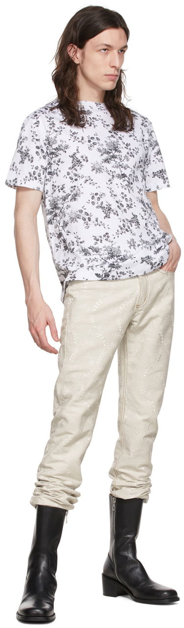 Тениска Erdem Erdem Floral-Print Cotton T-Shirt Бяло | MS22_502MELTS, 3