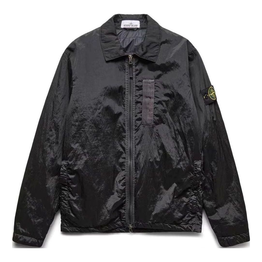 Ветровка Stone Island Compass Patch Zipped Jacket Черно | 7715Q0519-V0029, 0