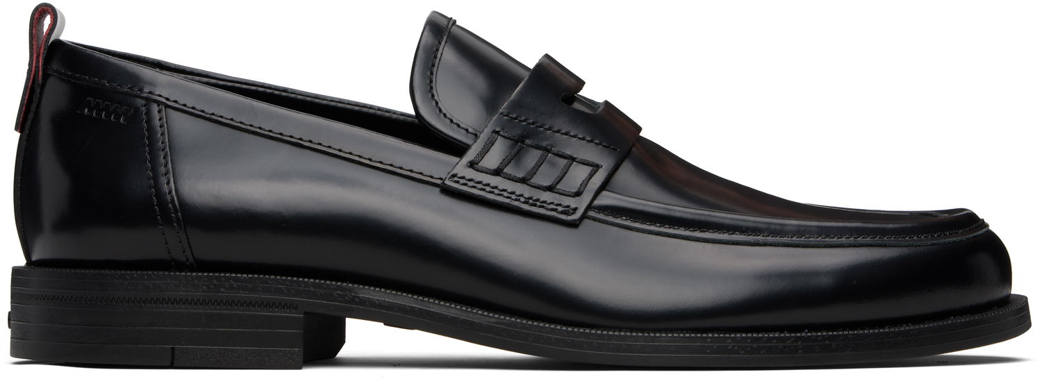 Кецове и обувки BOSS HUGO Leather Loafers with Rubber Sole Черно | 50548591, 0