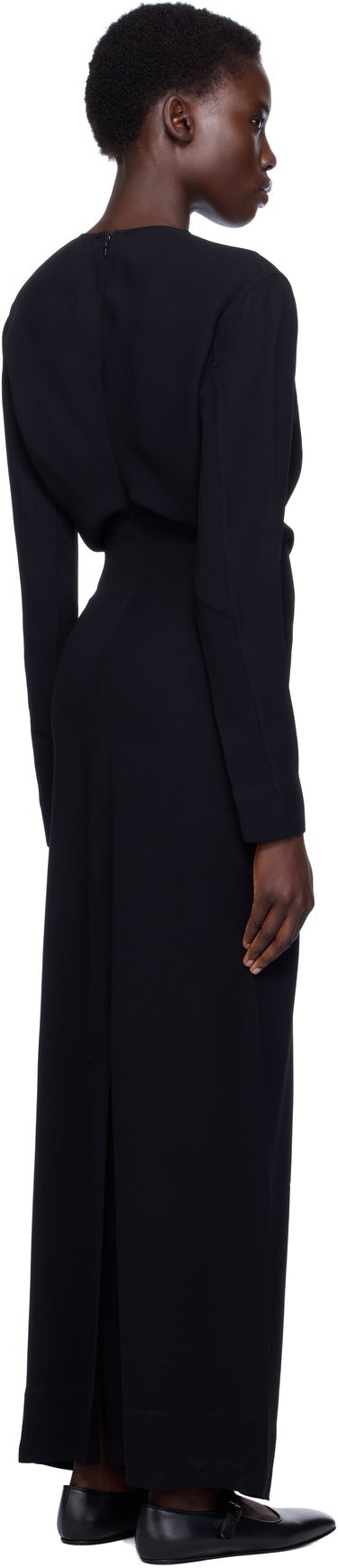 Pокля TOTEME TOTEME Long-Sleeve Slouch Waist Maxi Dress Черно | 252-WRD4592-FB0414, 2