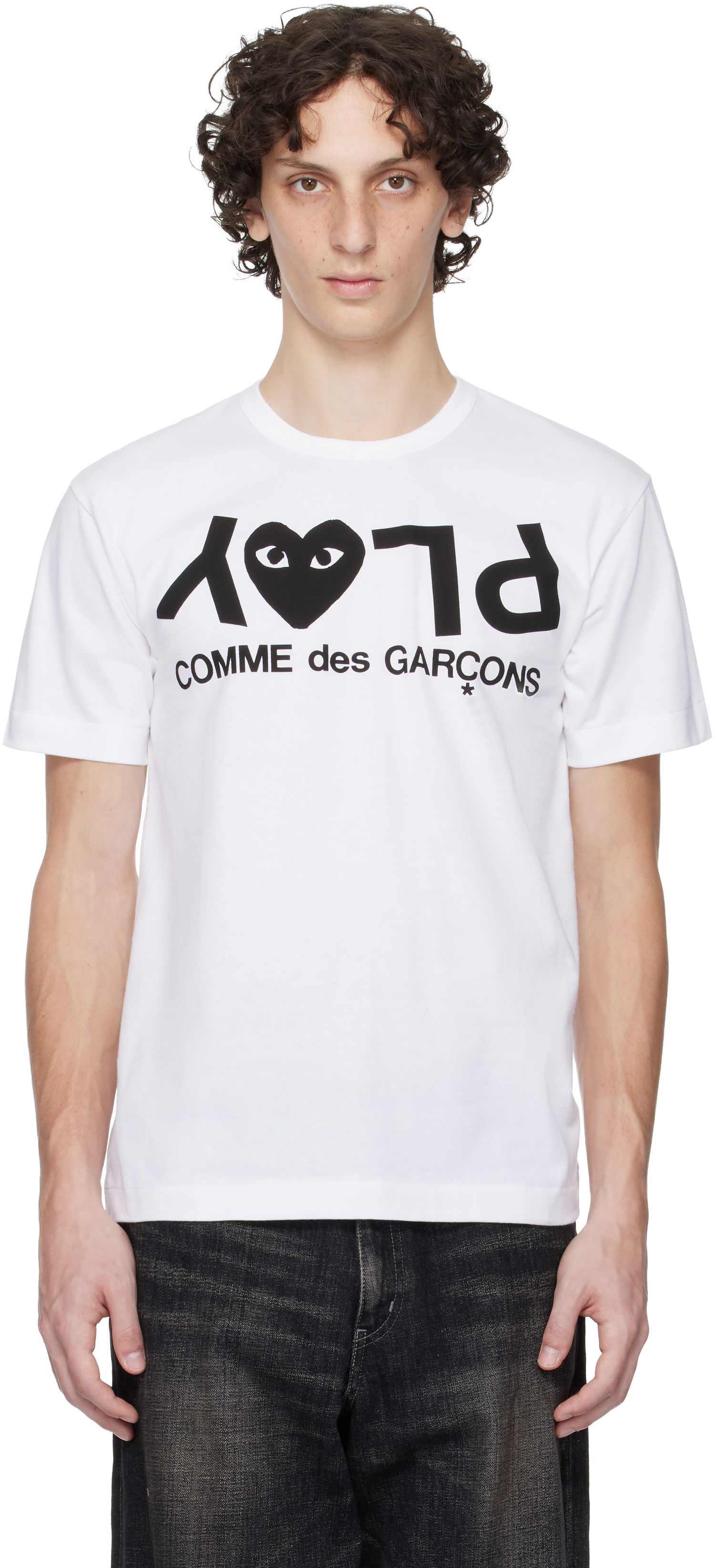 Тениска Comme des Garçons COMME des GARÇONS PLAY Logo T-Shirt Бяло | AX-T068-051, 0