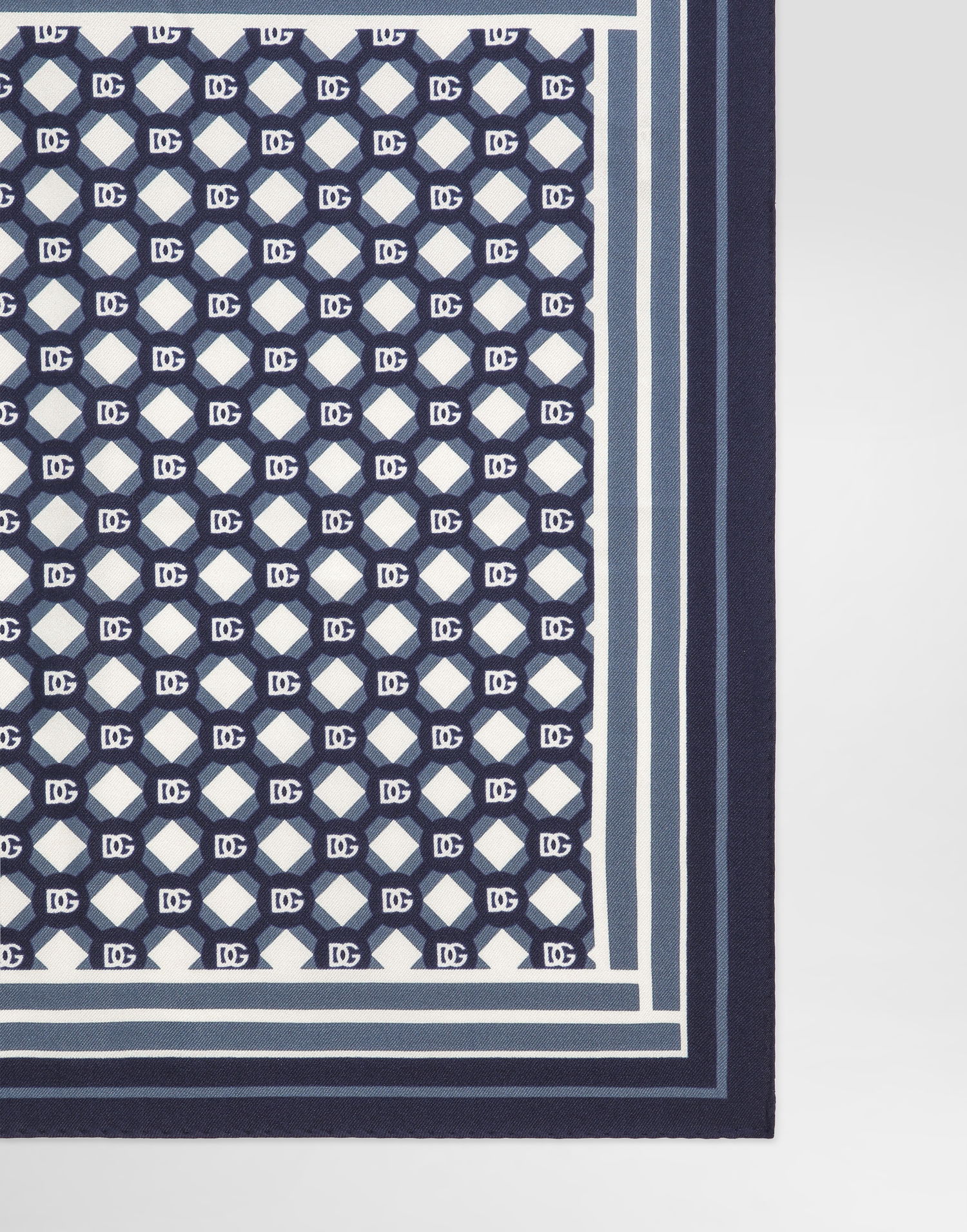 Шал Dolce & Gabbana Dolce & Gabbana Silk Pocket Square with Micro-Design and Logo Print Синьо | GR412EG0WUWHH8PB, 1
