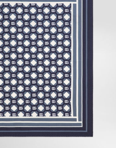 Шал Dolce & Gabbana Dolce & Gabbana Silk Pocket Square with Micro-Design and Logo Print Синьо | GR412EG0WUWHH8PB, 1