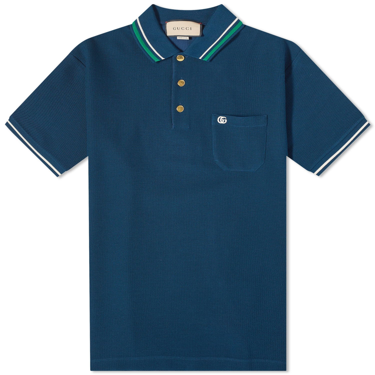 Поло тениска Gucci Tipped Logo Polo Tee Тъмно синьо | 752606-XJFTM-4330, 0