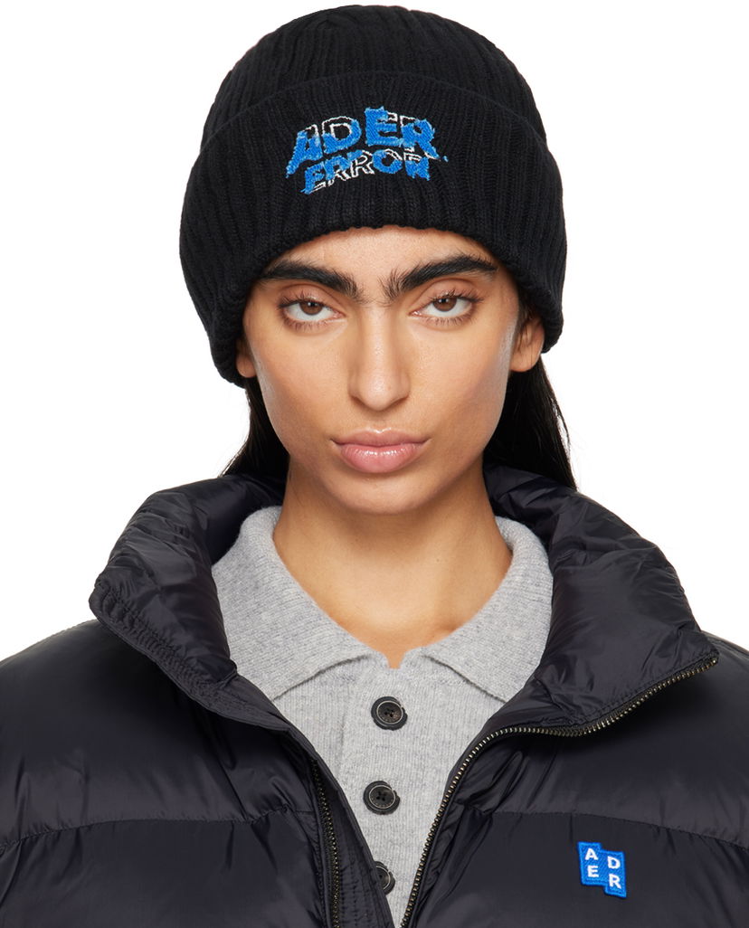 Шапка ADER ERROR Logo Embroidered Beanie Черно | BN26FYHW0501BK