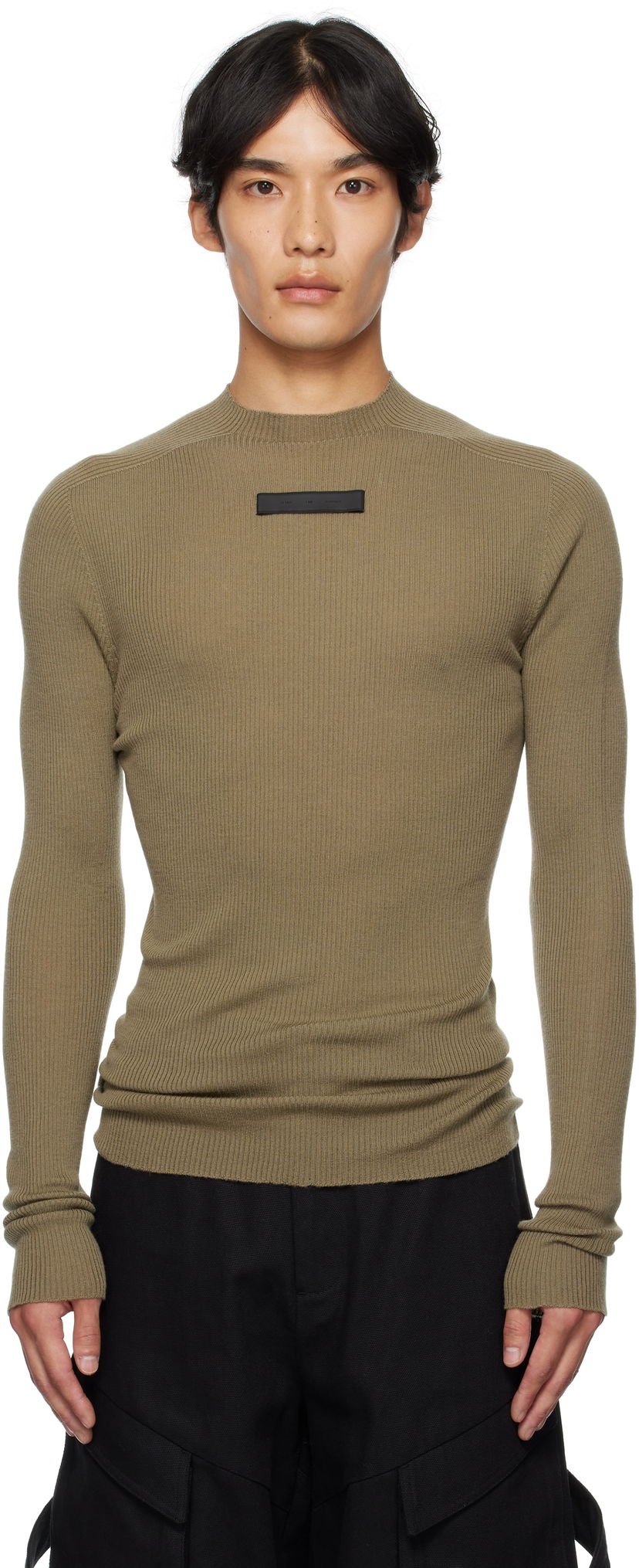 Пуловер HELIOT EMIL HELIOT EMIL Isotropy Knit Long Sleeve Sweater Зелено | PREAW25_M_07_077_DST19