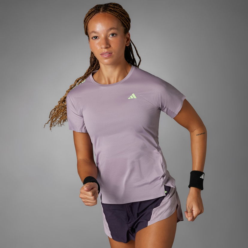 Тениска adidas Performance Adizero Running T-shirt Лилаво | IN0165