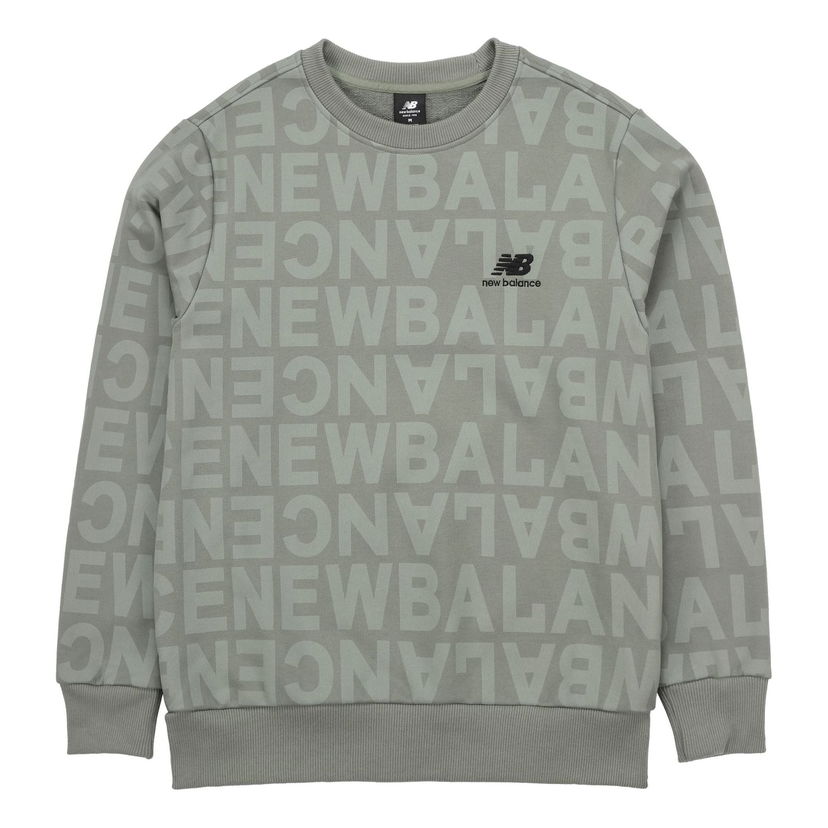 Пуловер New Balance Logo Full Print Sports Round Neck Pullover Зелено | AMT14333-OLG