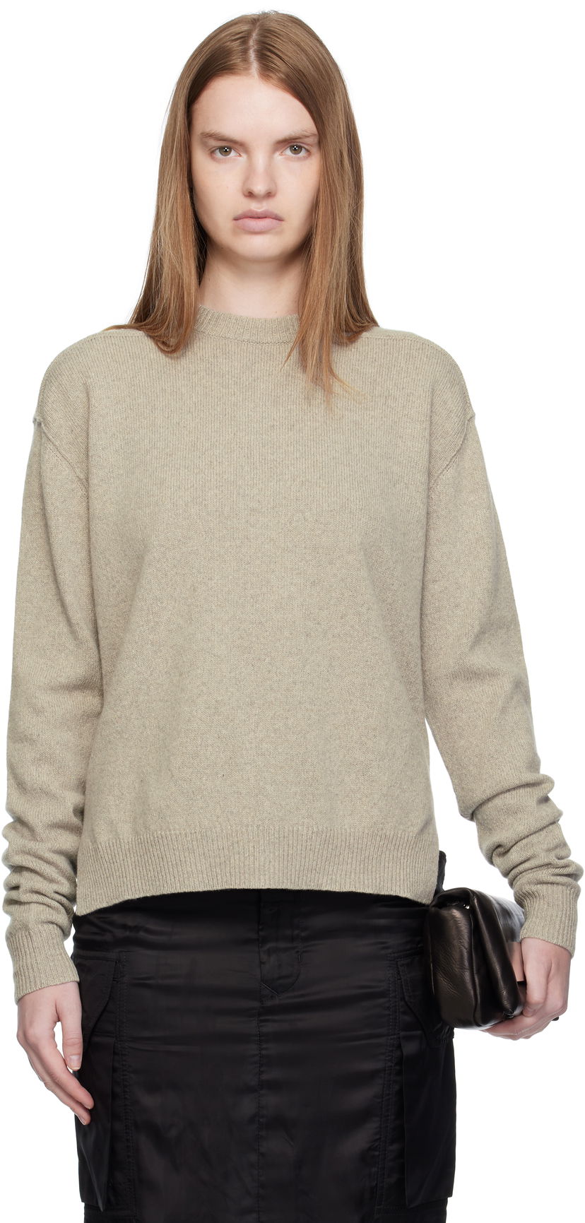 Пуловер Rick Owens Rick Owens Concordians Round Neck Sweater Бежово | RP02E4679 WSBR