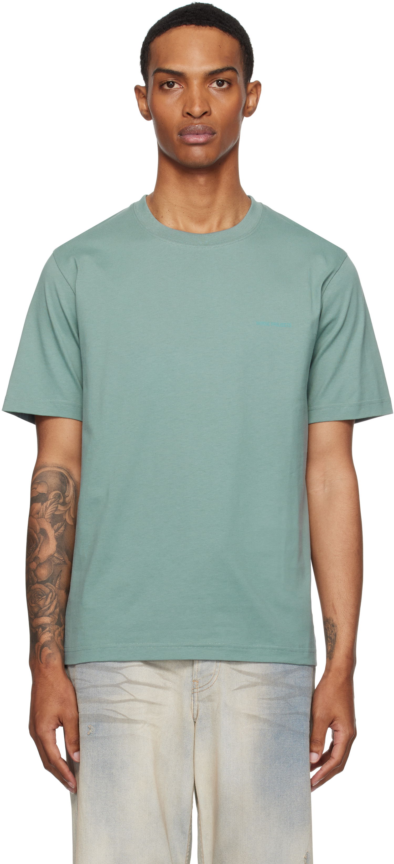 Тениска NORSE PROJECTS Norse Projects Johannes Organic Logo Print T-Shirt Зелено | N01-0684, 0