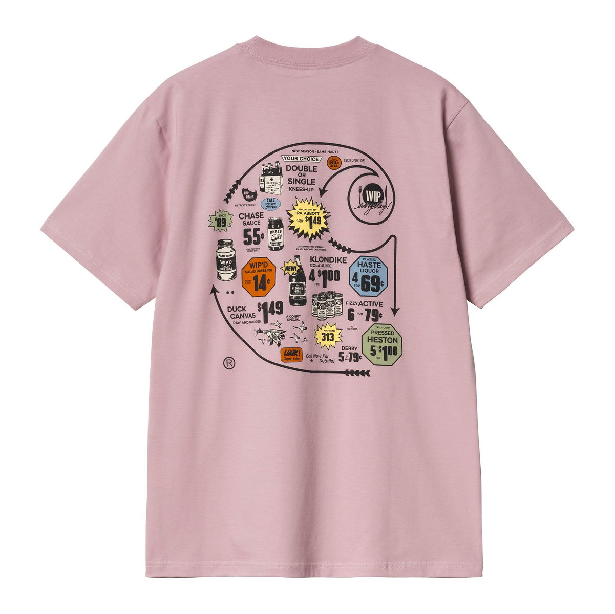 Тениска Carhartt WIP Carhartt WIP Catalogue C Logo T-Shirt Розово | I034761_9, 1