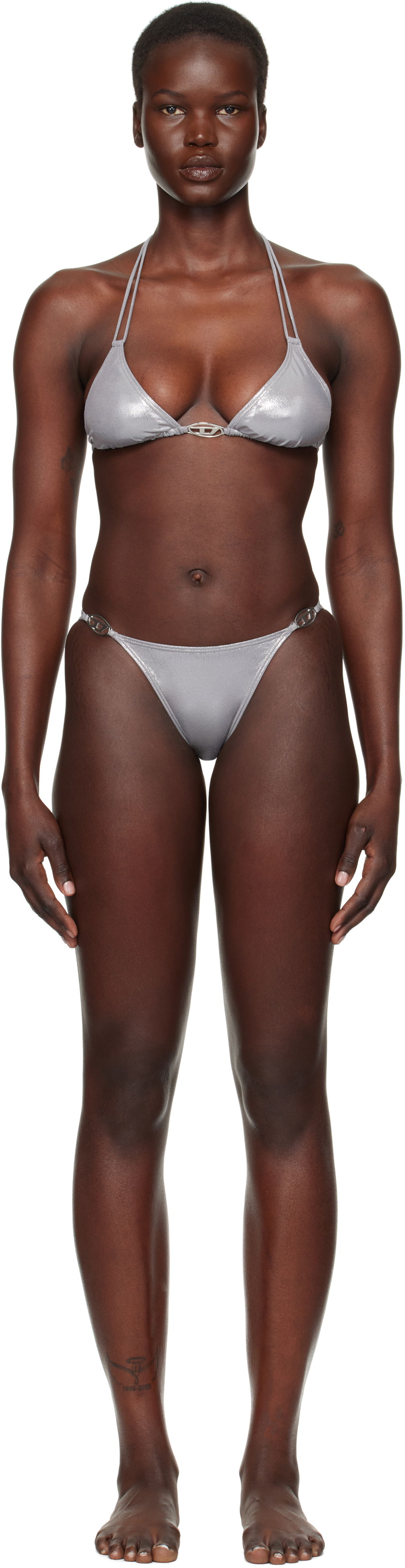 Бански Diesel Metallic Bikini Set Сиво | A13230 0WHAU + A15483 0WHAU, 0