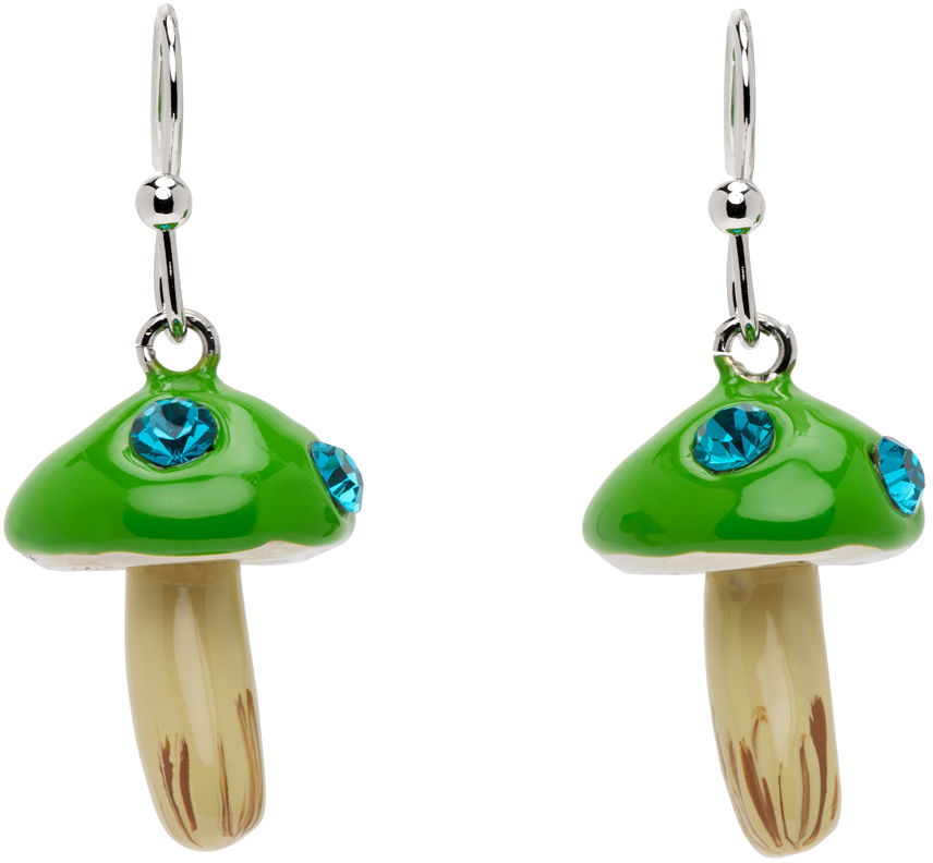 Обеци Marni SSENSE x  Mushroom Earrings Зелено | ORMV0486A0 P6527, 0