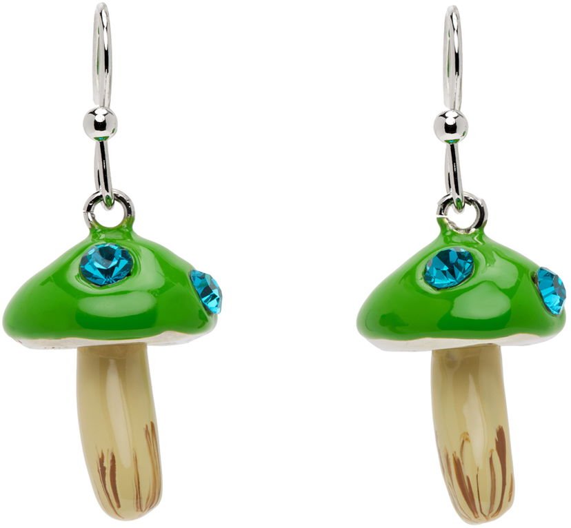 Обеци Marni SSENSE x  Mushroom Earrings Зелено | ORMV0486A0 P6527