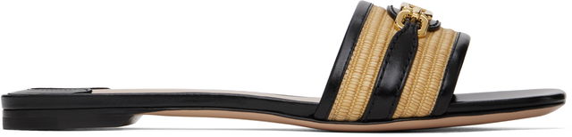 TOM FORD Raffia Calfskin Slide Sandals