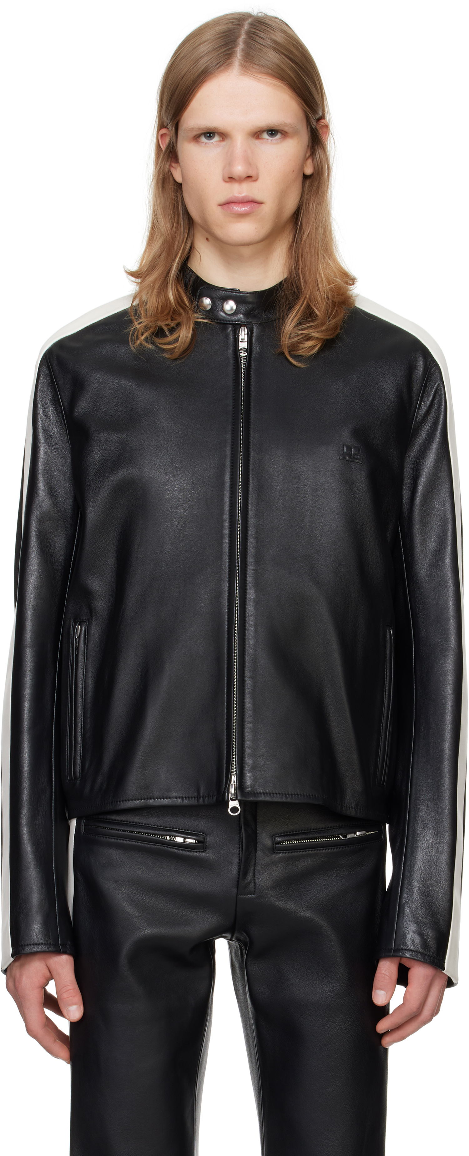 Яке Courrèges Courrèges Contrast Biker Jacket Черно | 324LBL199CV0005, 0