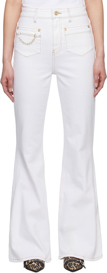 Дънки GANNI GANNI Goddi HW Flare Jeans Бяло | J1659, 0