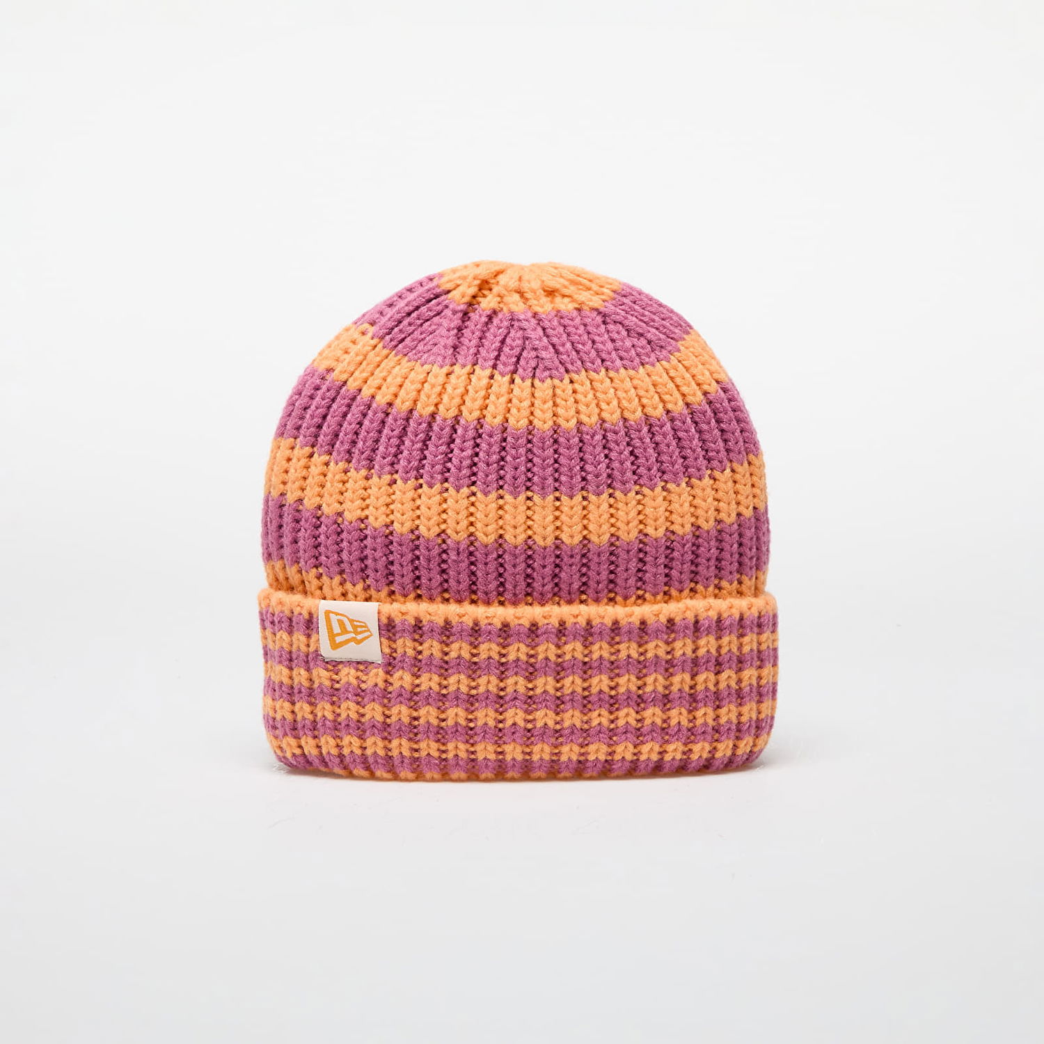 Шапка New Era Hat Knit Medium Stripe Beanie Orange Glaze Universal Оранжево
 | 60565459, 0