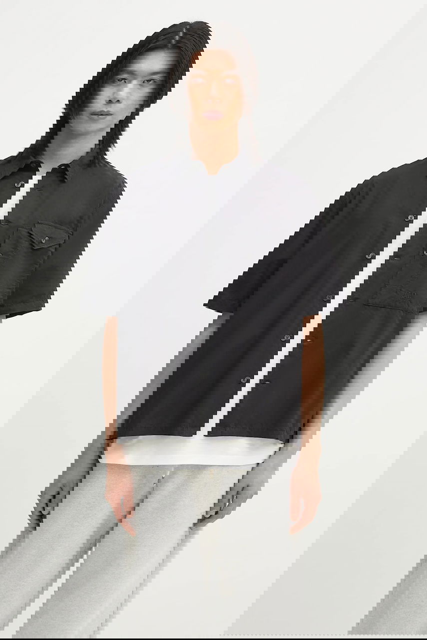 Риза C.P. Company Cotton Relaxed Fit Short-Sleeve Classic Collar Shirt Черно | 18CMSH249A005328G, 0