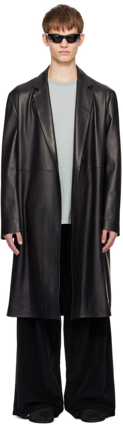 Палта The Row Leather Coat Babil Черно | 591-L256, 0
