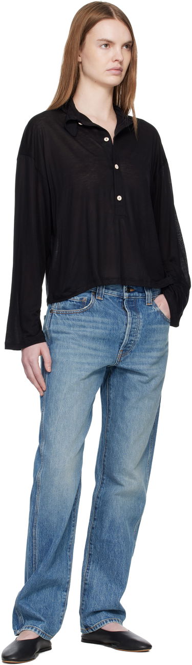 Поло тениска Baserange Seal Sheer Long-Sleeve Polo Черно | TTSP-BL-WI25, 3