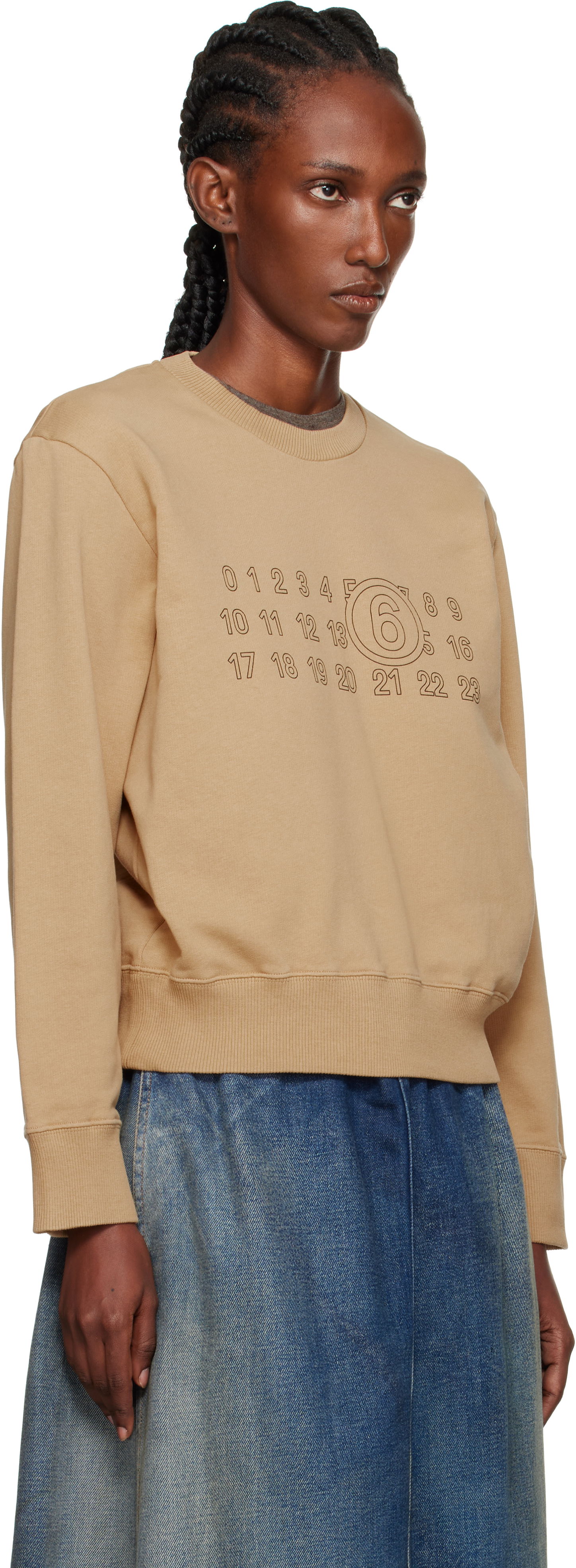 Суитчър Maison Margiela MM6 Maison Margiela Printed-Logo Sweatshirt Бежово | S52GU0248 M25025, 1
