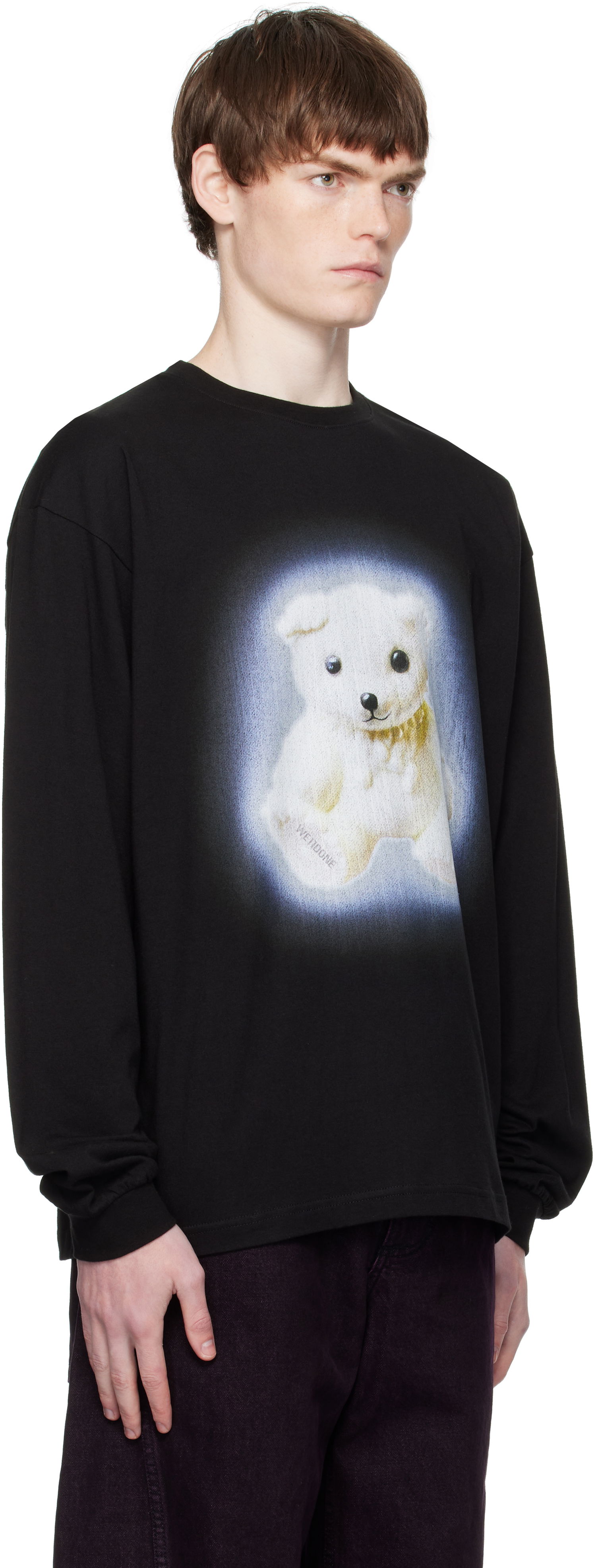 Тениска We11done We11done Glow Teddy Long Sleeve T-Shirt Черно | WD-TT2-25-775-U-BK, 1