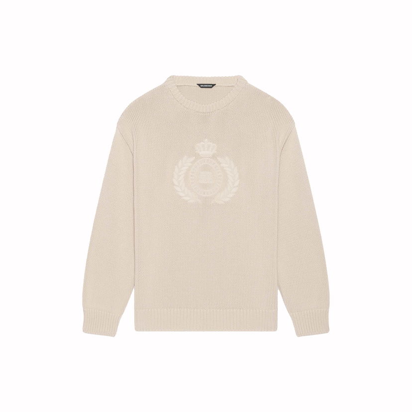 Пуловер Balenciaga BB Laurel Crown Logo Crewneck Бежово | 664369T32119028