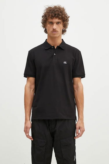 Поло тениска C.P. Company Stretch Piquet Logo Polo Shirt Черно | 17CMPL065A005263W, 0