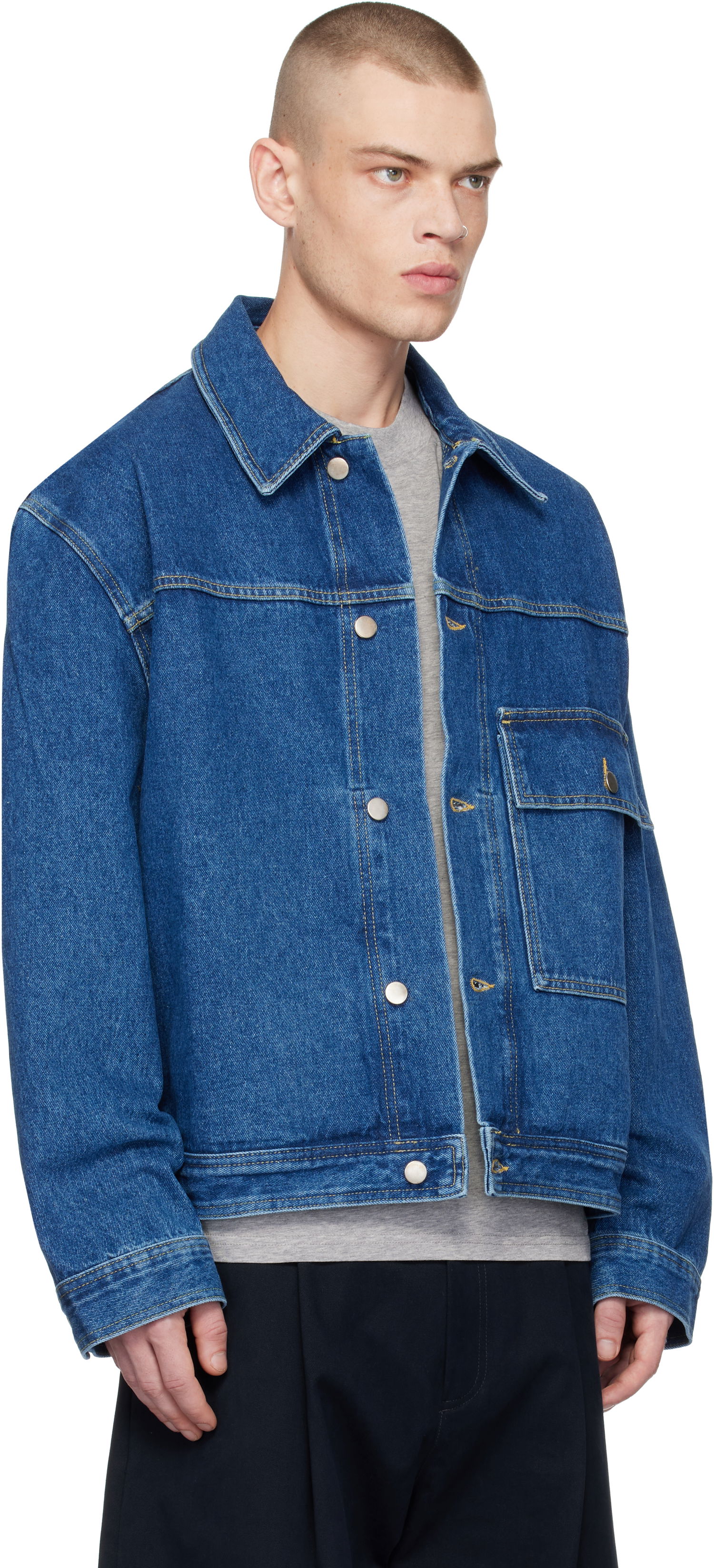 Яке Studio Nicholson Studio Nicholson Petar Denim Jacket Синьо | PETAR SNM-1079, 1